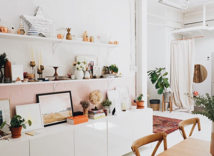 A cosy living room with plants